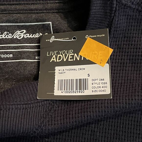 Eddie Bauer Shirt Thermal Crewneck Waffle Knit Active Outdoors Loungewear Mens S - Picture 8 of 12
